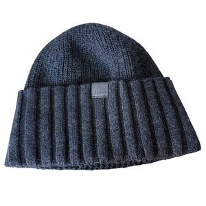 BENCH Dark Grey/Black Merino Wool Toque Ribbed Soft Beanie